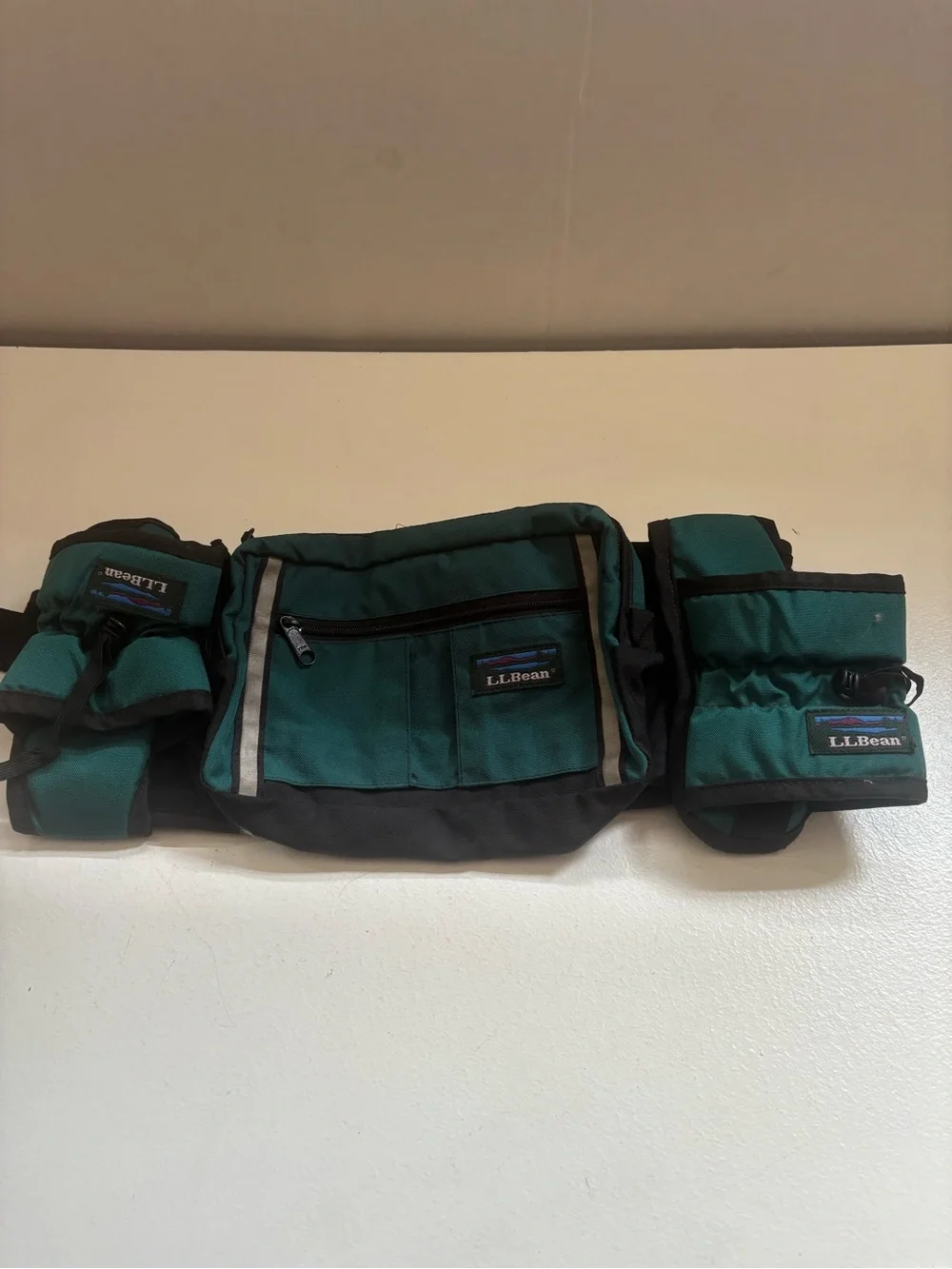 vintage green L.L. Bean 3-in-1 Cordura nylon lumbar fanny pack